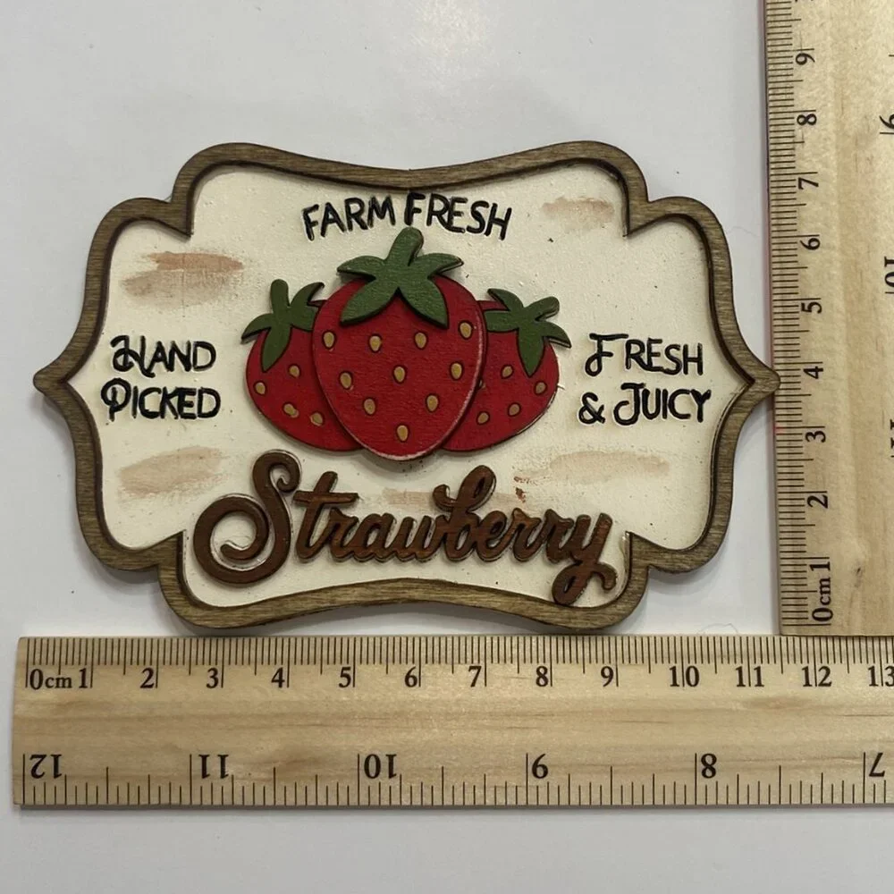 Handmade Tiered Tray Decor Summer Is My Jam 9 pieces Strawberries Vintage Truck - Picture 7 of 9